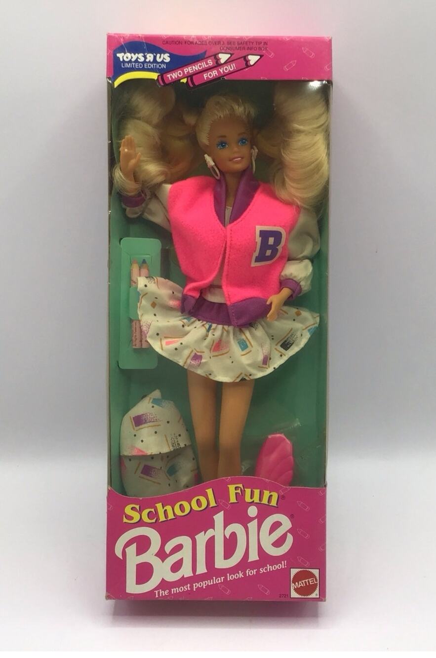 Vintage 1991 School Fun Barbie Toys R Us Limited Edition Letterman Jacket NRFB